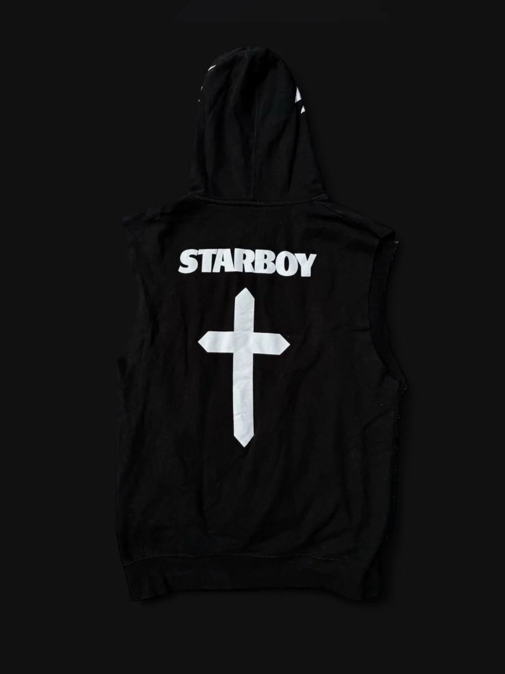 The Weeknd XO Sleeveless Hoodie Black Pullover Vest Size M